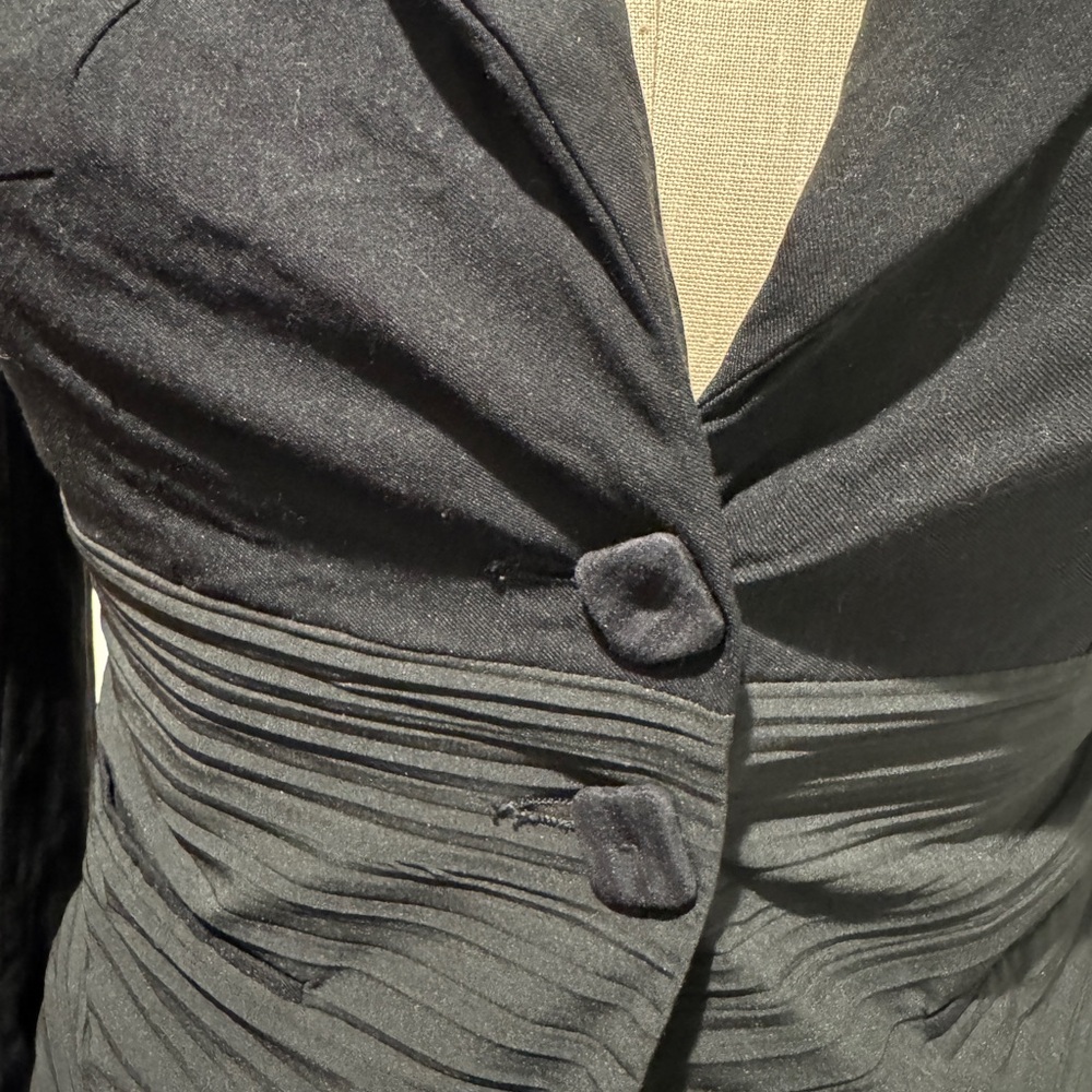 Black Tailored Blazer with Notched Lapels size small by moloko.